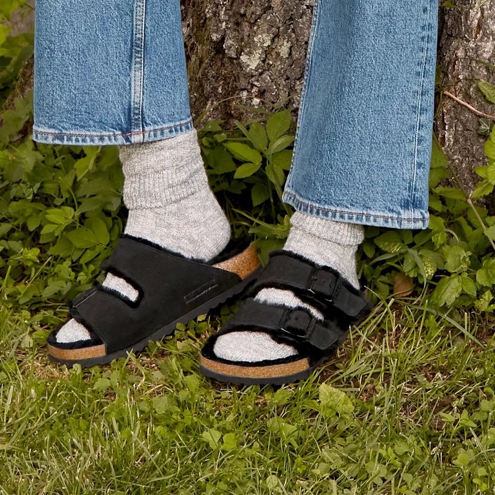 Birkenstock Arizona Shearling Slide Sandal EUC